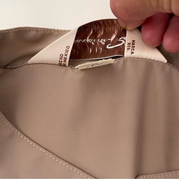 NWT Oscar De la Renta Blouse Size 36 Like M in Mocha - Picture 4 of 11